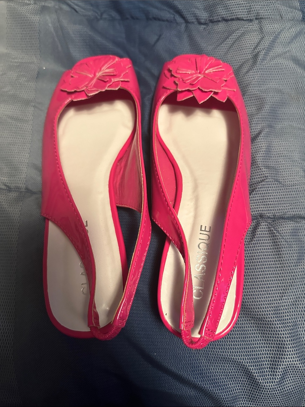 Classiques Entier Hot Pink Slingback Floral Ballet Flats